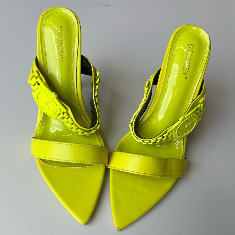 Cape Robbin Neon Yellow Watch-Strap Women's Sky High Heel Sandals Sz 7 - Picture 3 of 13